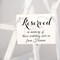 Ritzy Rose Memorial Chair Sign - Black on 11x8in White Linen Cardstock with Metallic Silver Ribbon